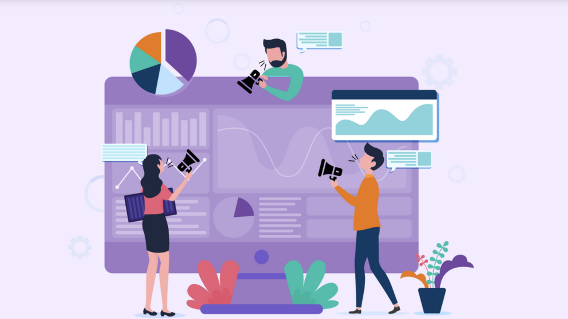 Illustration en violet sur developement